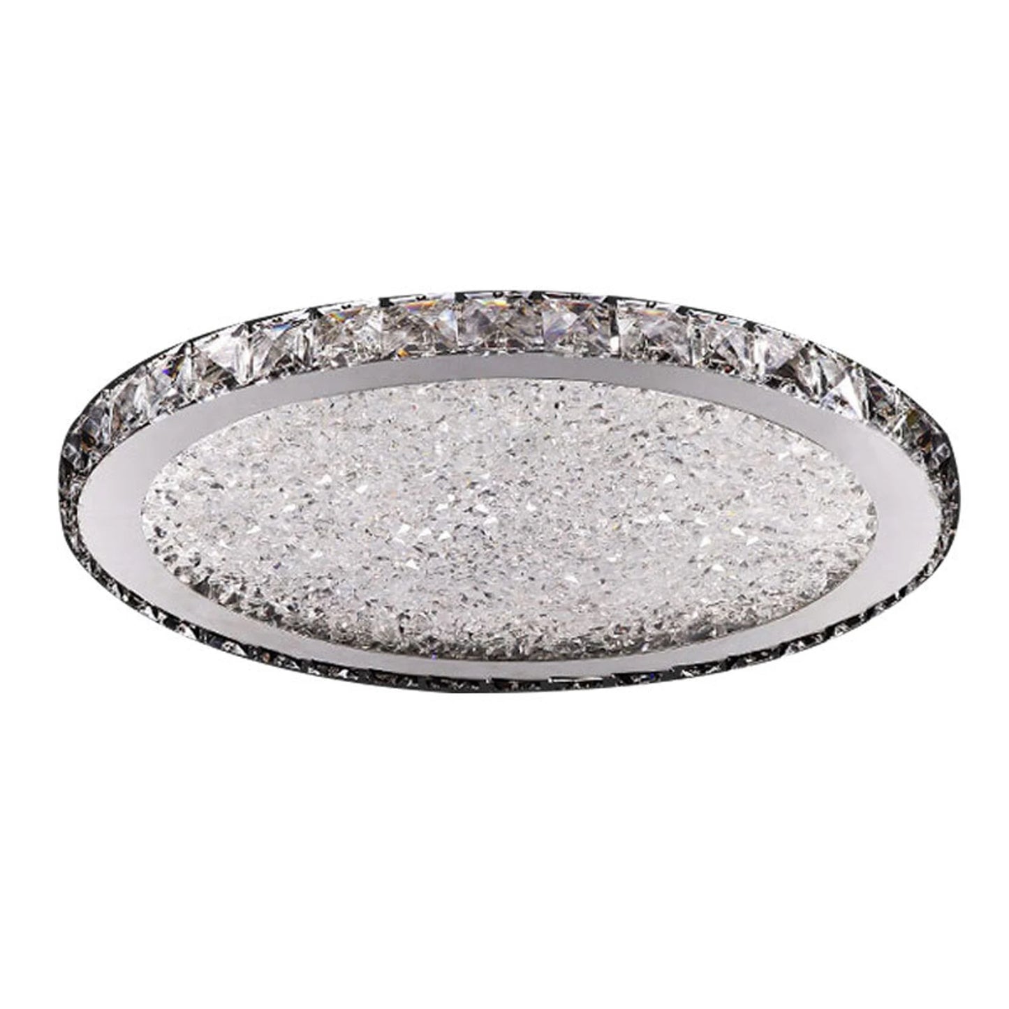 LOYALHEARTD 16" Modern Crystal Ceiling Light Pendant Lamp Luxury Embedded Installation Round LED Chandelier Raindrop Design