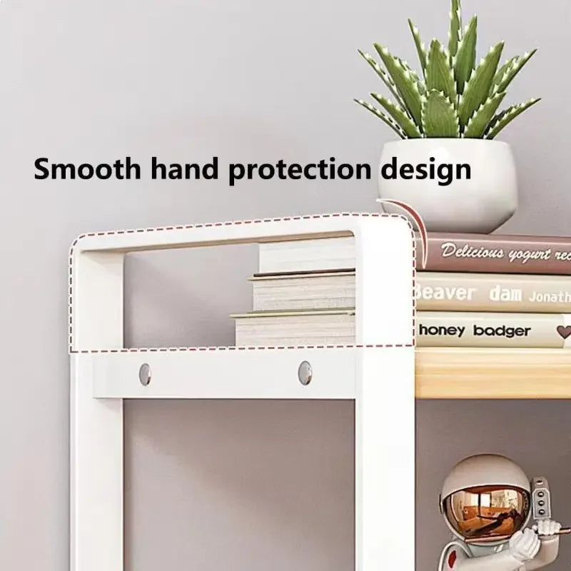 Iron Office Desk Storage Rack - Multi-Tier Shelving Unit for Office Supplies, Books, and Decor - Minimalist Aesthetic