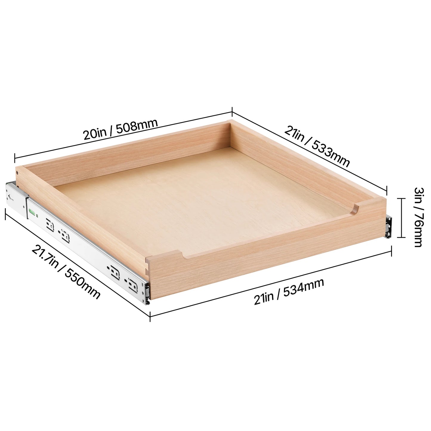 VEVOR 14-20inch Pull Out Cabinet Organizer Cabinet Drawer Slide out Shelf Sliding Wood Drawer for Kitchen Pantry Bathroom